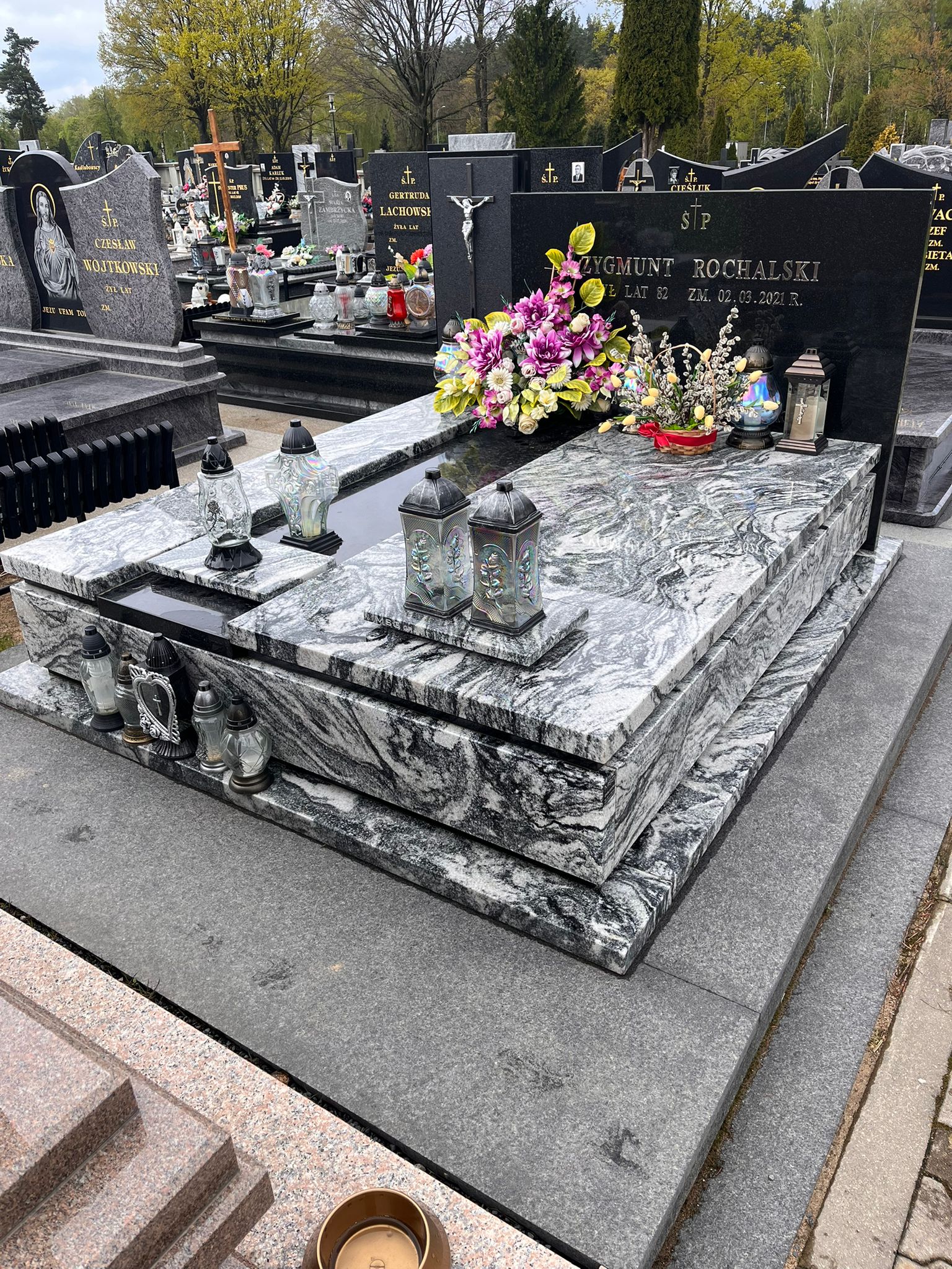 Grey Granite Cemetery Monument