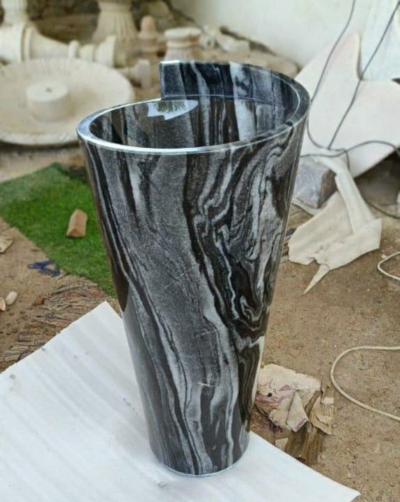 Black Swirl Pedestal Sink