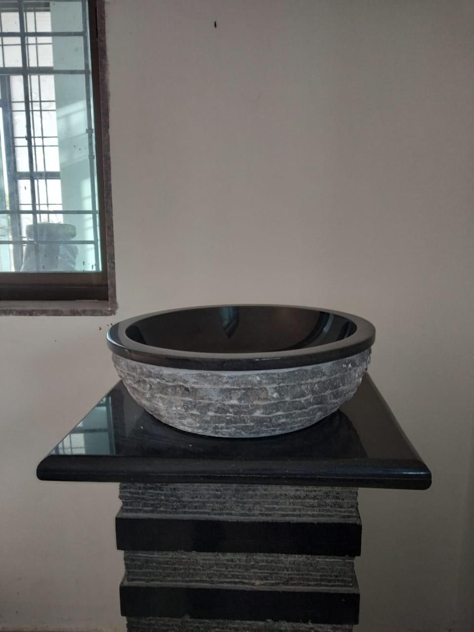 Round Black Vessel Sink